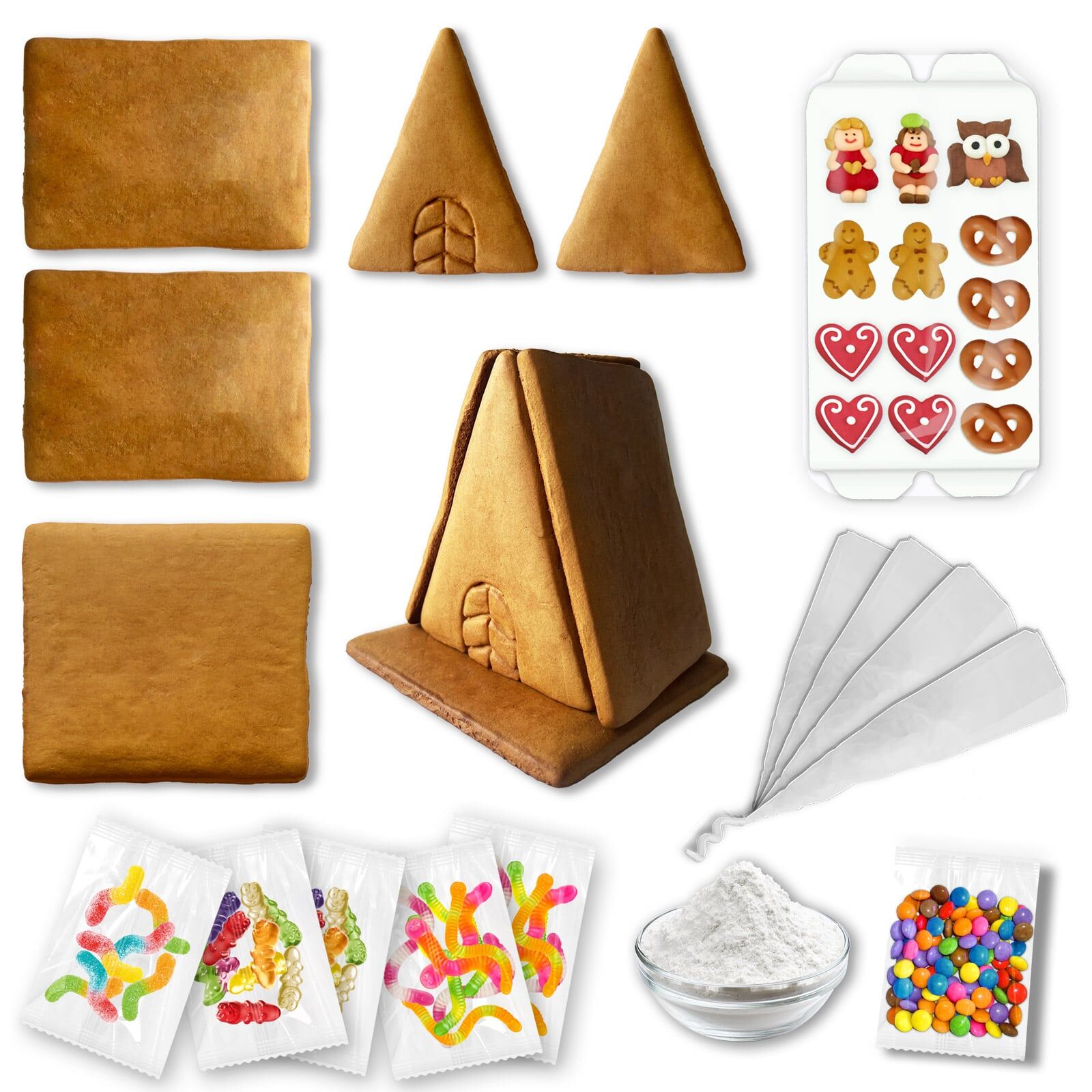 Lebkuchen Haus Bastel Komplett-Set – Größe L  – ca. 15x14x15cm
