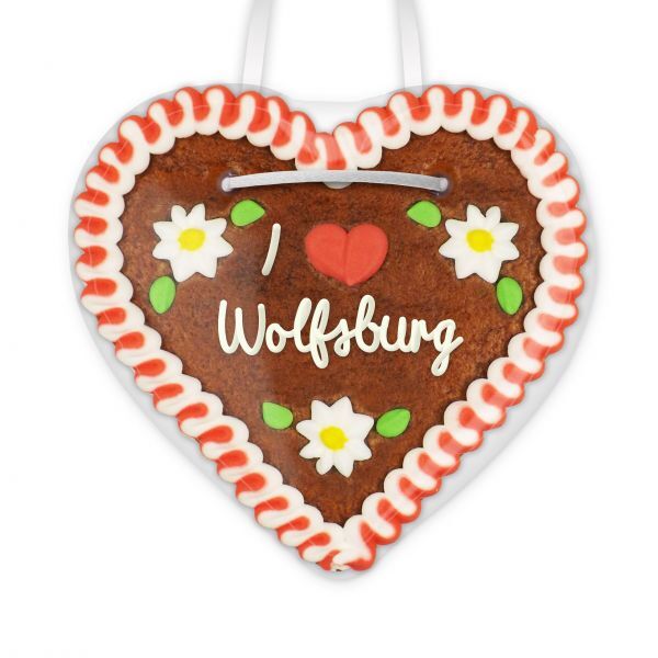 Lebkuchenherz, 12cm - I love Wolfsburg