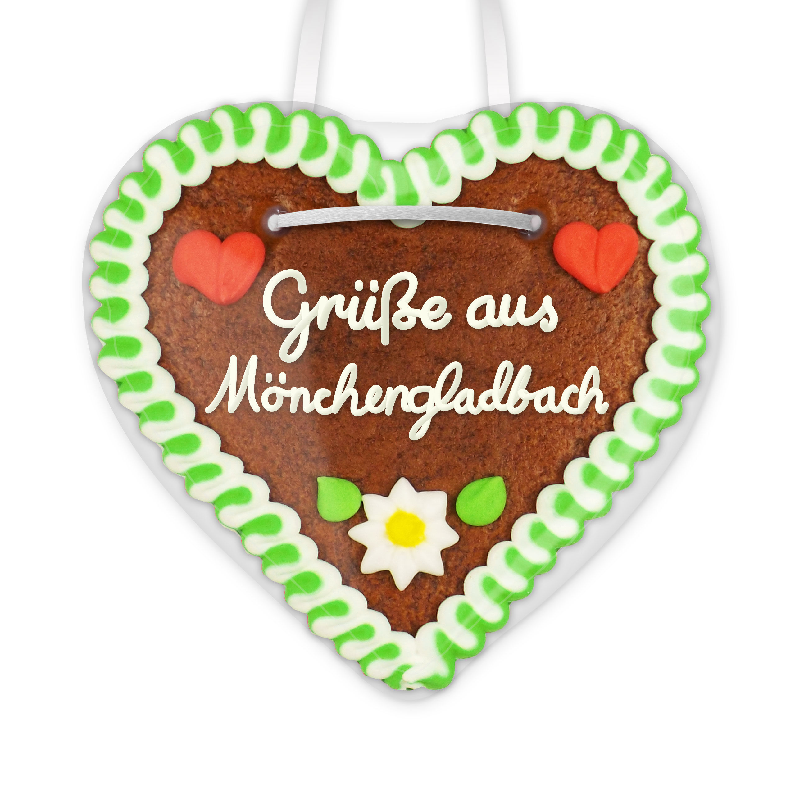 Lebkuchenherz, 12cm - Grüße aus Mönchengladbach