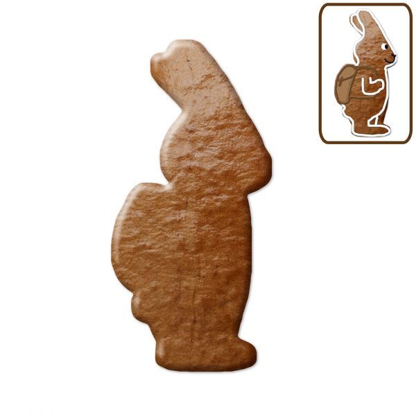 Lebkuchenhase mit Rucksack Rohling ohne Alles - 12cm