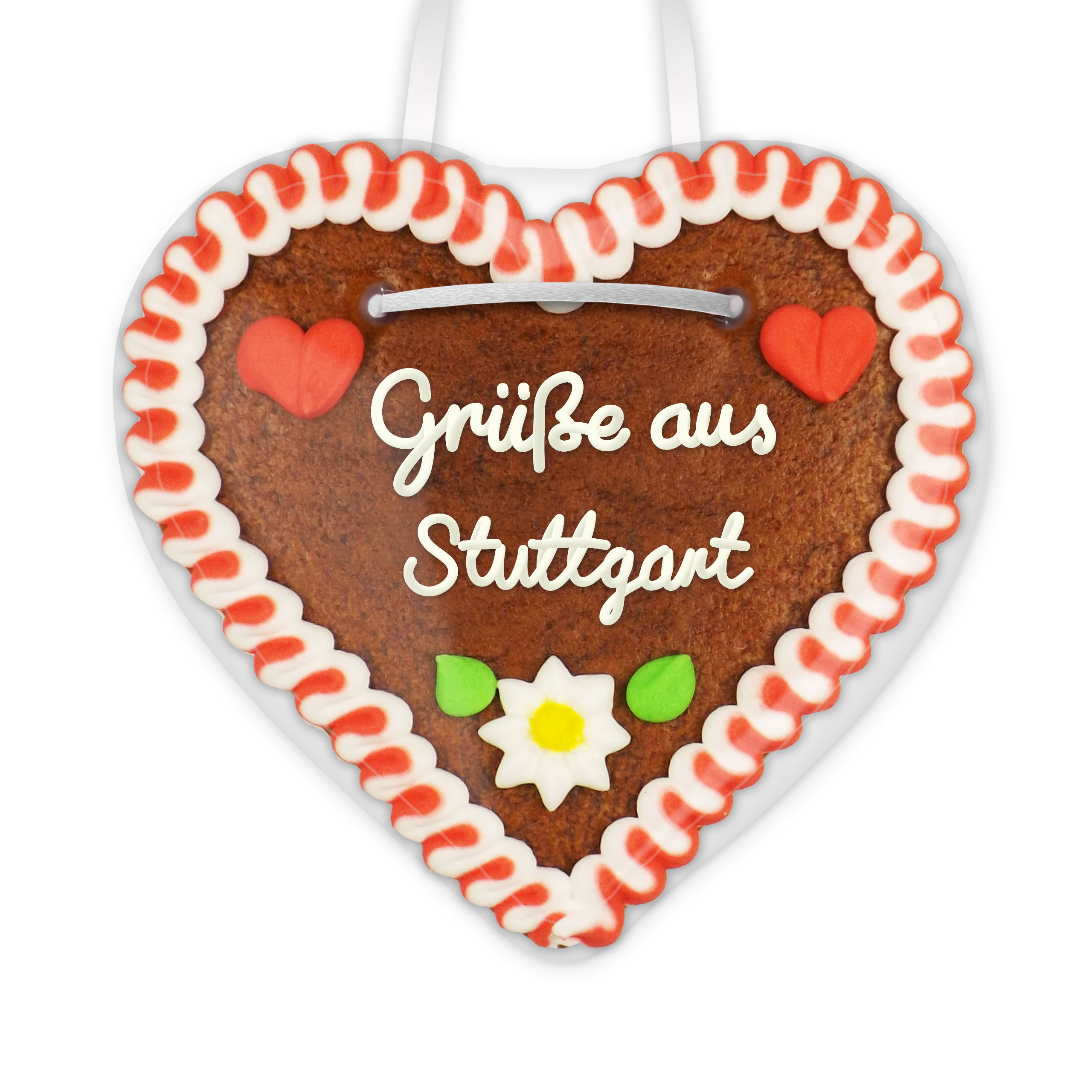 Lebkuchenherz, 12cm - Grüße aus Stuttgart