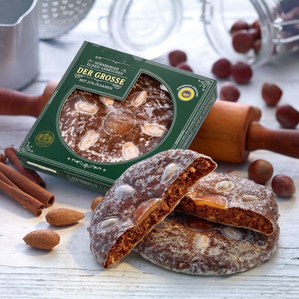 Großer Elisenlebkuchen mit Mandeln - 10 Packungen