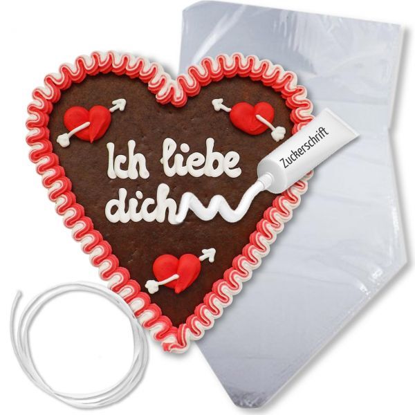 Lebkuchenherz Selber Beschriften Set - Design L6