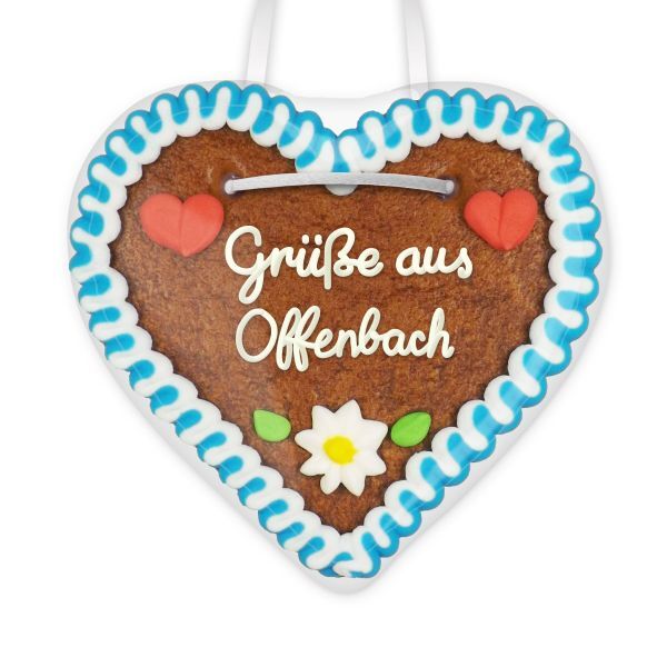 Lebkuchenherz, 12cm - Grüße aus Offenbach