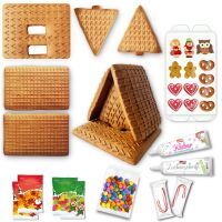 Vorschau: Hexenhaus Größe M - Bastelset inkl. XL Deko Zubehör Set - ca. 10x12x12cm