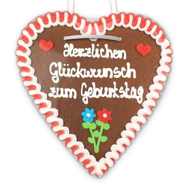 Lebkuchenherz 21cm - Herzlichen Glückwunsch zum Geburtstag