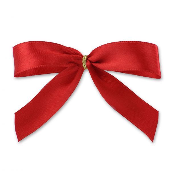 Rote Schleife mit goldfarbenem Clip
