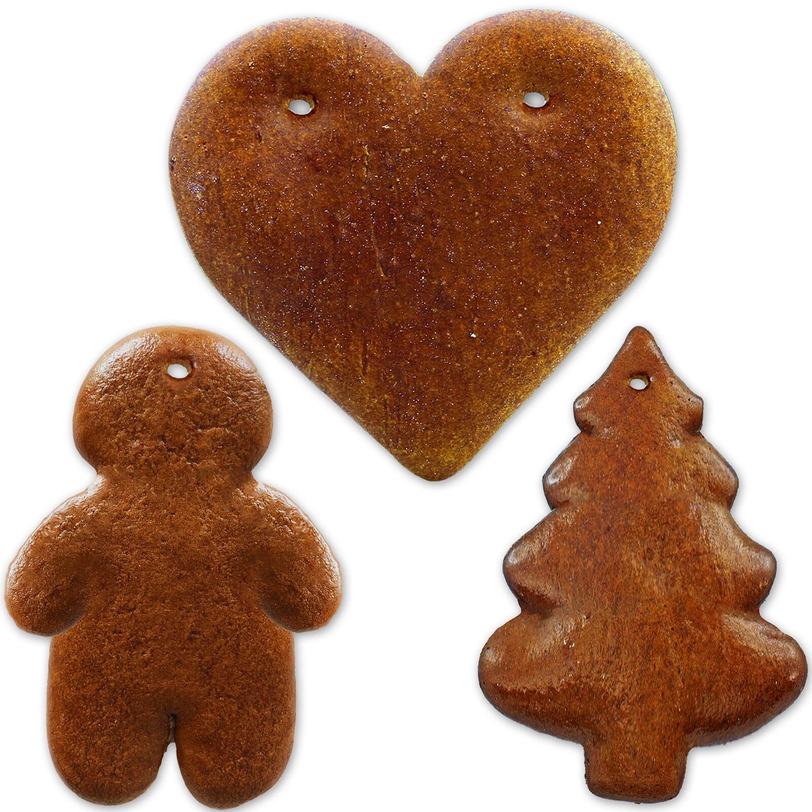 Lebkuchen Rohling Set -  15 Stück - Herz Tanne Mann  - 12cm