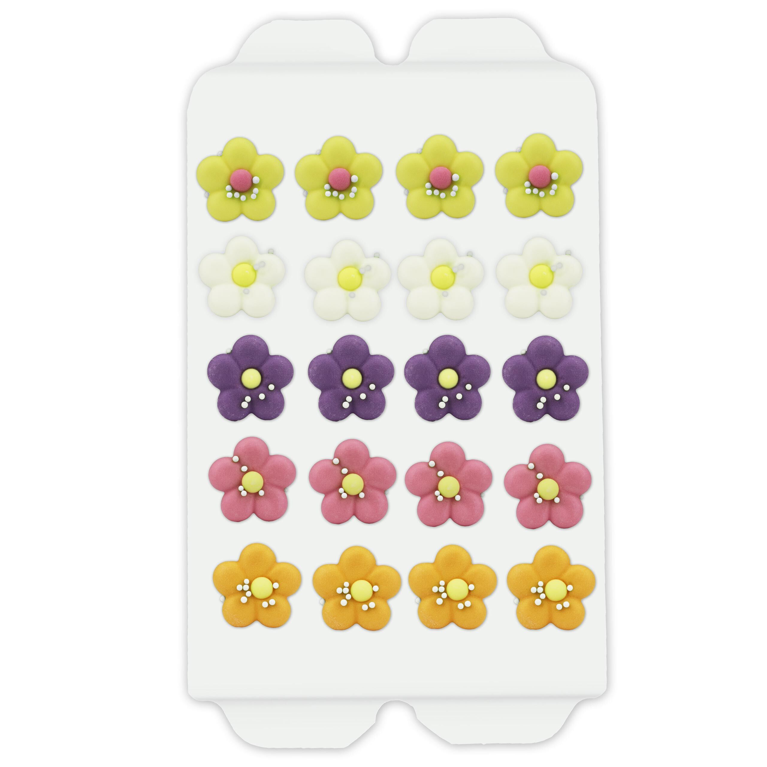 Zuckerdeko - Bunte Pastelblumen - 20 Stück