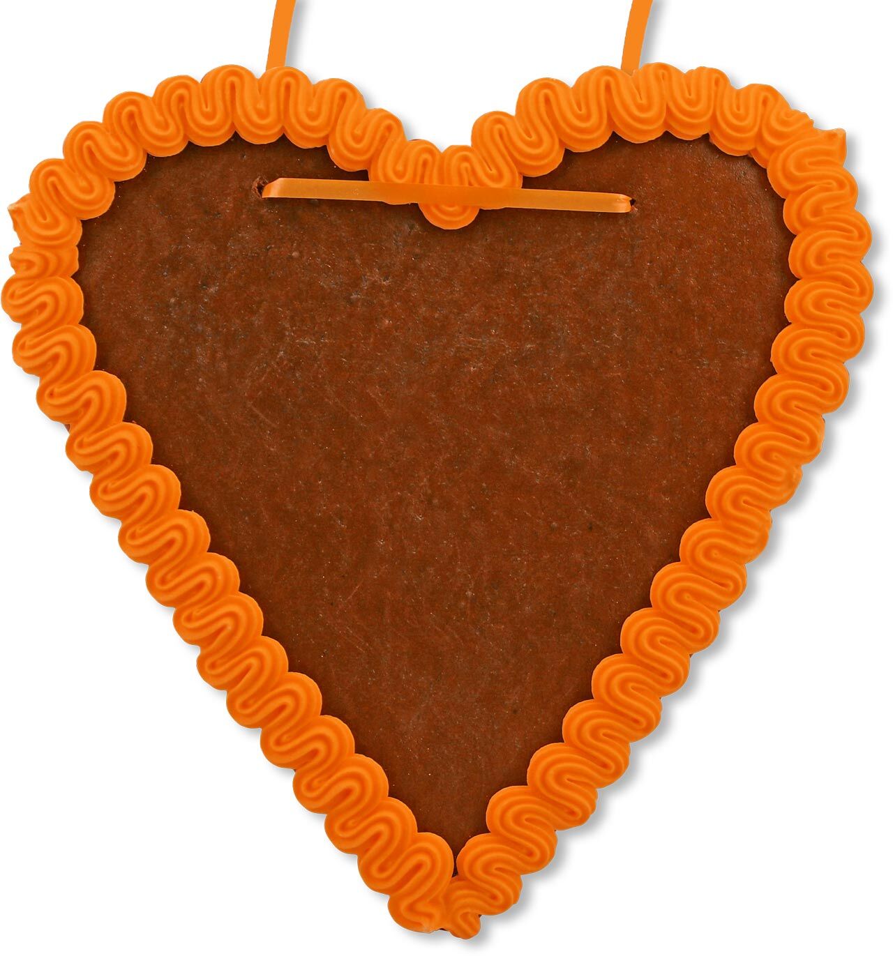 Lebkuchenherz Rohling - mit Rand - Orange - 21cm
