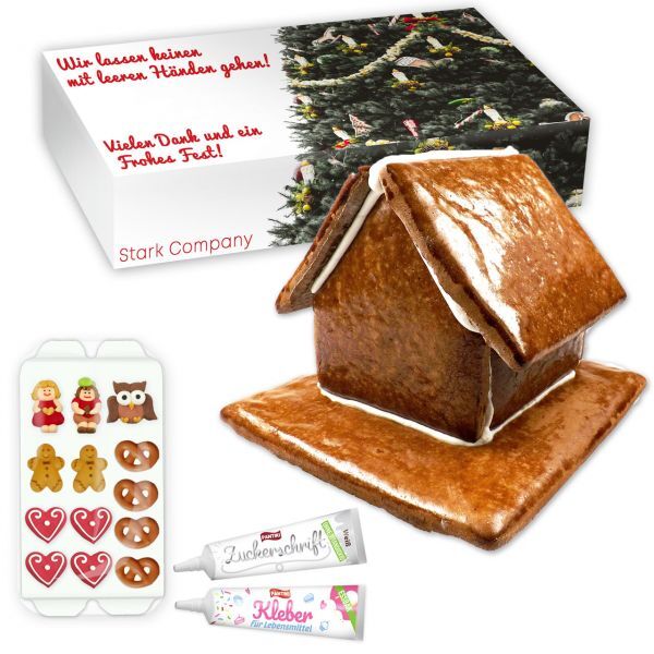 Lebkuchenhaus Bastelset L - ca. 18x17x14cm - im personalisierten Karton