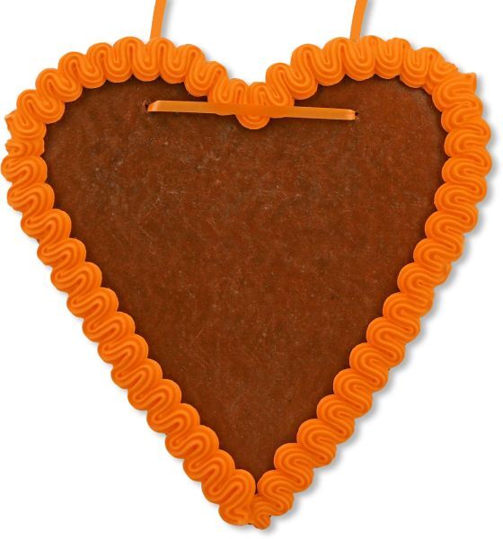 Lebkuchenherz Rohling - mit Rand - Orange - 21cm