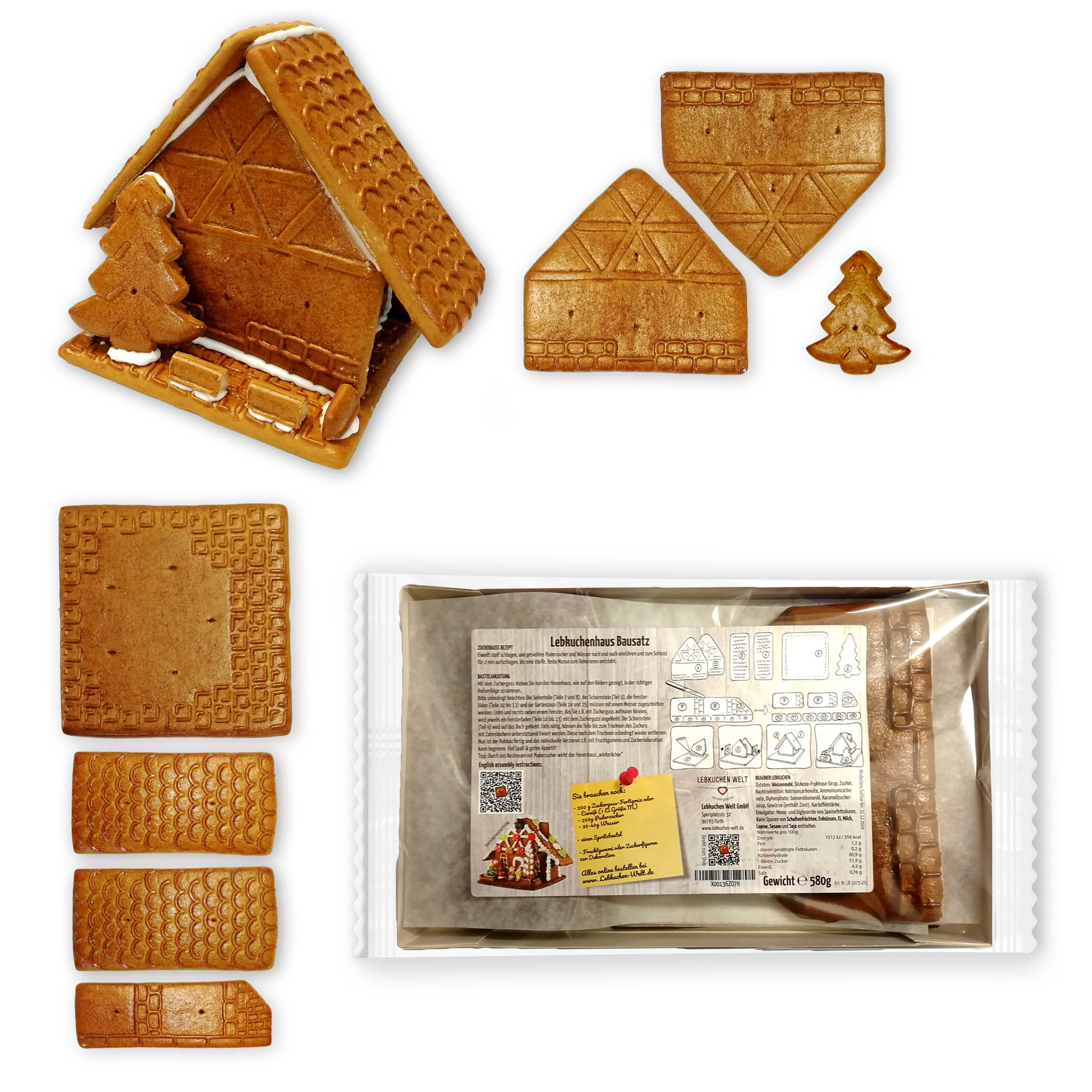 Lebkuchenhaus Bausatz - Größe L - mit individuellem Etikett