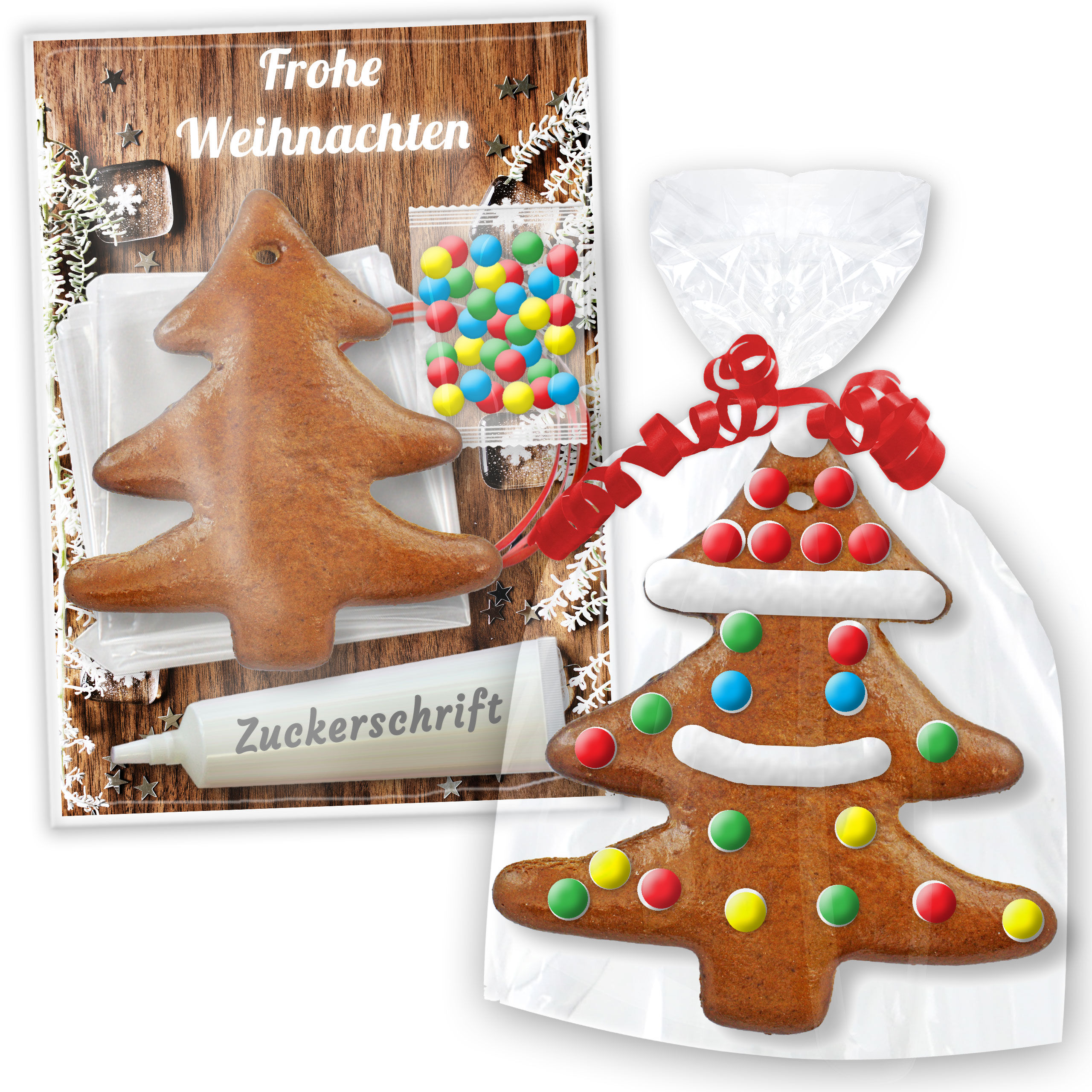 Lebkuchen Baum Bastelset - zum Verzieren inkl. Anleitung - Weihnachten Edition