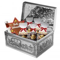 Lebkuchentruhe - Alte Ritter - Silber - gefüllt - ca. 2350g Lebkuchentruhe - Alte Ritter - Silber - gefüllt - ca. 2350g