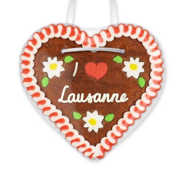 Lebkuchenherz, 12cm - I love Lausanne