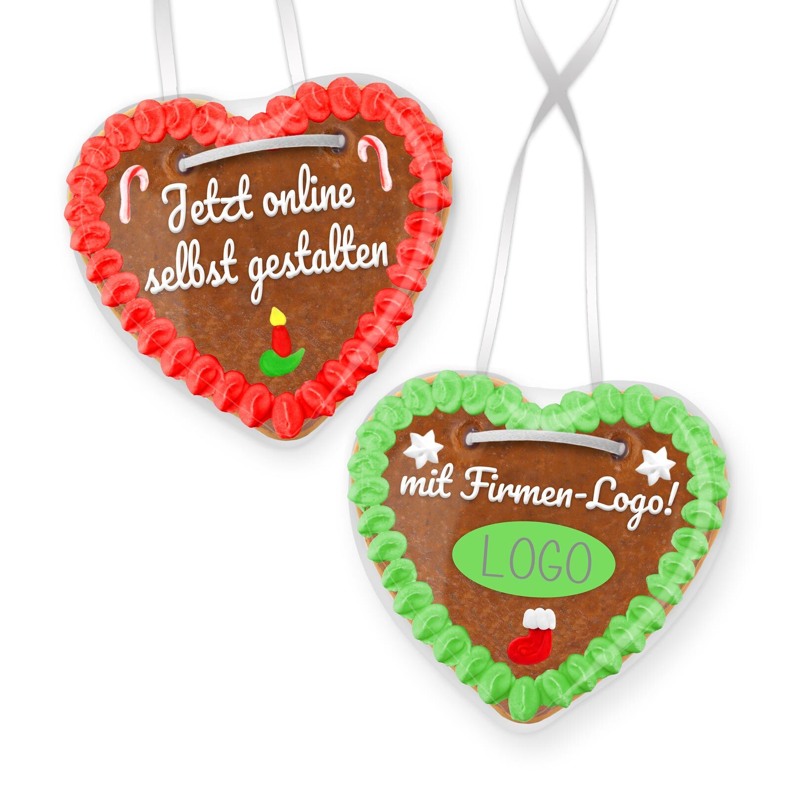 Lebkuchenherz 14cm als Weihnachtsgeschenk personalisieren