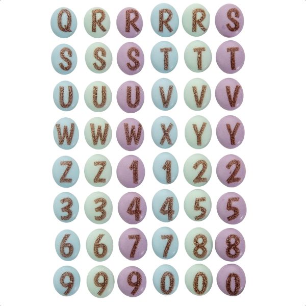 Zuckerdekoration - Buchstaben und Zahlen 96 Stück