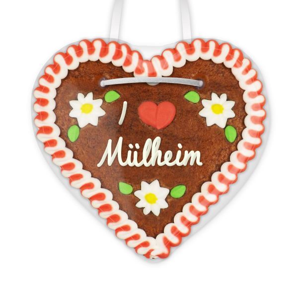 Lebkuchenherz, 12cm - I love Mülheim