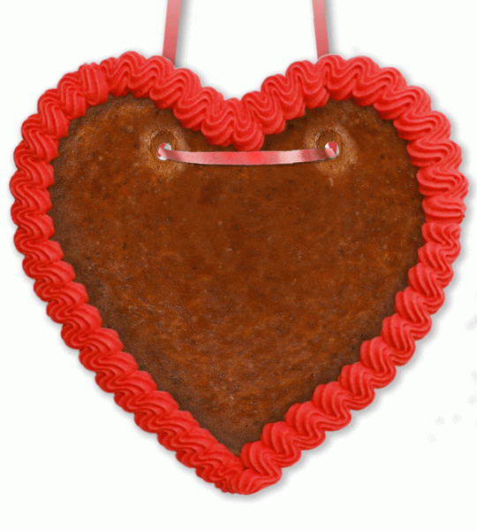 Lebkuchenherz Rohling - mit Rand - Rot - 16cm