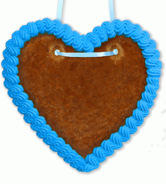 Lebkuchenherz Rohling - mit Rand - Blau - 16cm