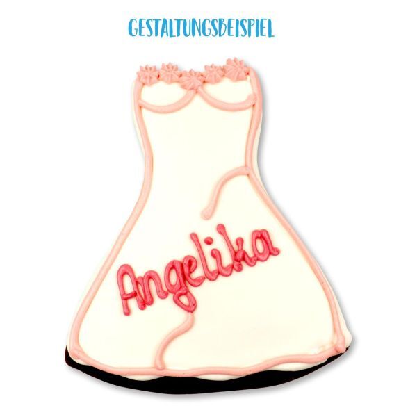 Lebkuchen Rohling Hochzeitskleid - ohne Alles - 12cm