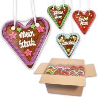 Vorschau: Lebkuchen-Herz Mischkarton 14cm - Wiesn Klassiker - versch. Stückzahl wählbar