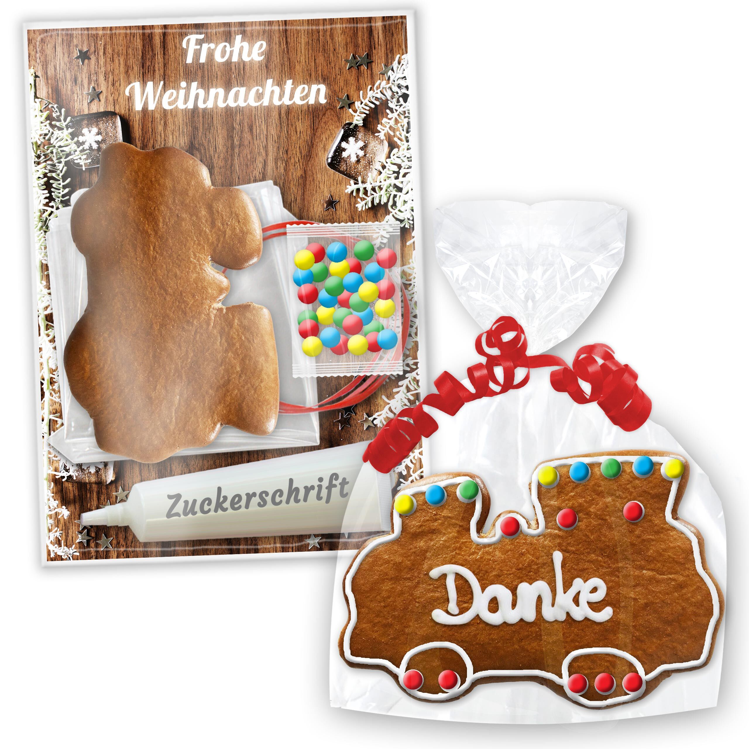 Lebkuchen Lokomotive im Bastelset - zum selbst Gestalten - Weihnachten Edition