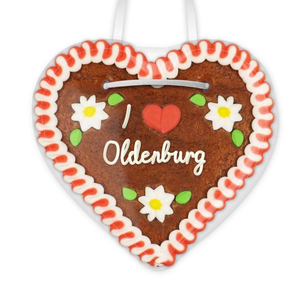 Lebkuchenherz, 12cm - I love Oldenburg