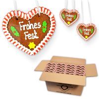 Vorschau: Lebkuchenherzen 12cm - Weihnachten - Design und Menge wählbar - Sortenrein