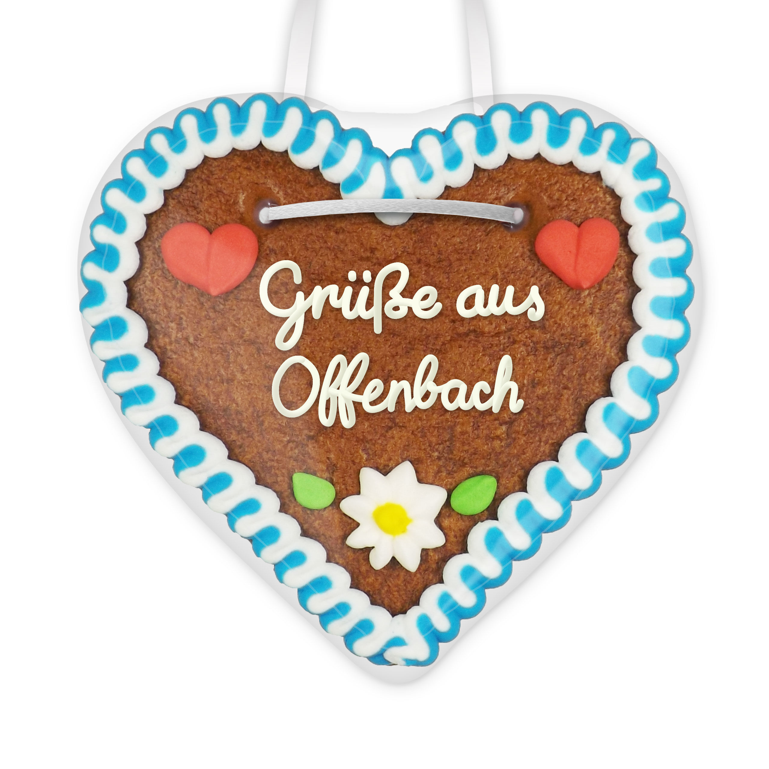 Lebkuchenherz, 12cm - Grüße aus Offenbach