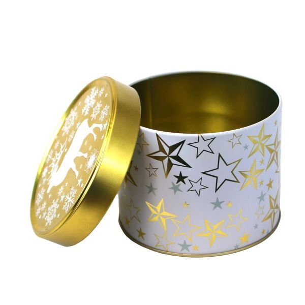 Elisen Lebkuchen Dose klein - Rentier - Gold-Weiß - ohne Inhalt