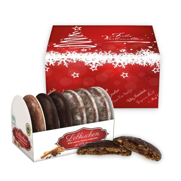 Oblaten Lebkuchen mit Faltschachtel - Weihnachtsbaum - 200g - versch. Sorten