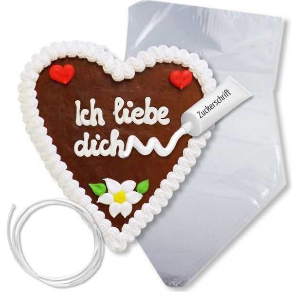 Lebkuchenherz Selber Beschriften Set - Design L7