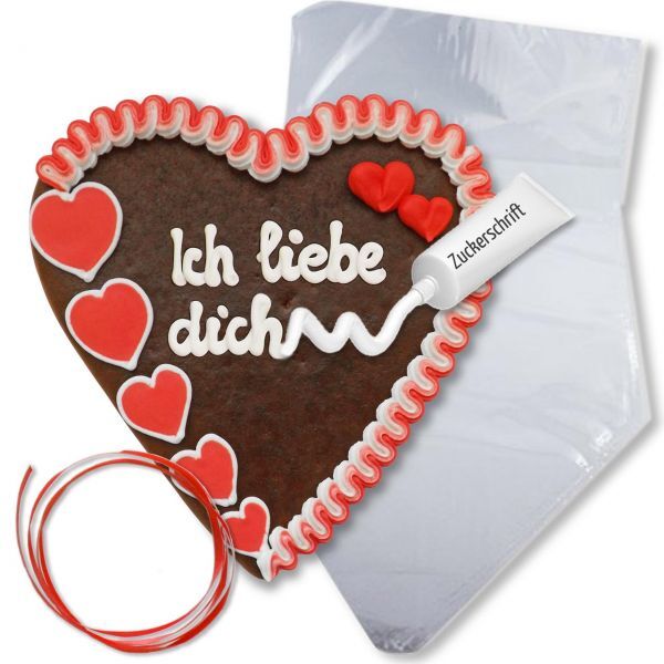 Lebkuchenherz Selber Beschriften Set - Design L3