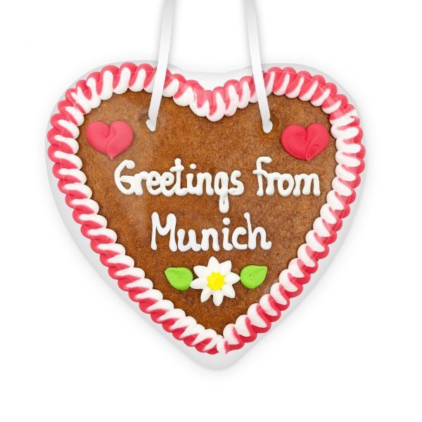 Lebkuchenherz 14cm - Greetings from Munich