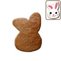 Vorschau: Lebkuchen Hasenkopf Rohling ohne Alles - 12cm