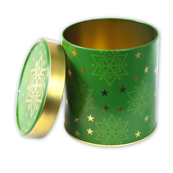 Lebkuchendose Grün - Goldstern - ohne Inhalt