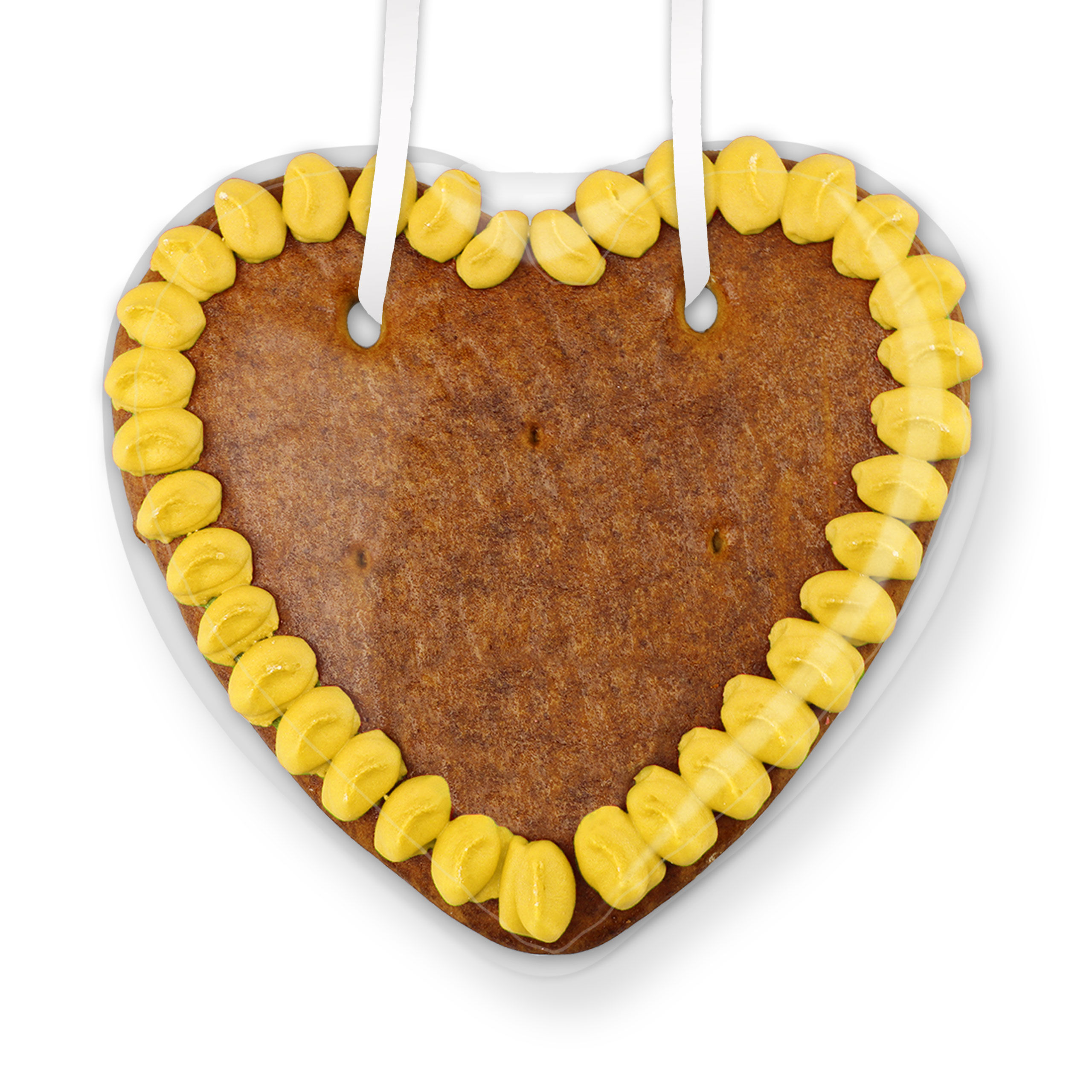 Lebkuchenherz Rohling - mit Rand - 14cm - gelb