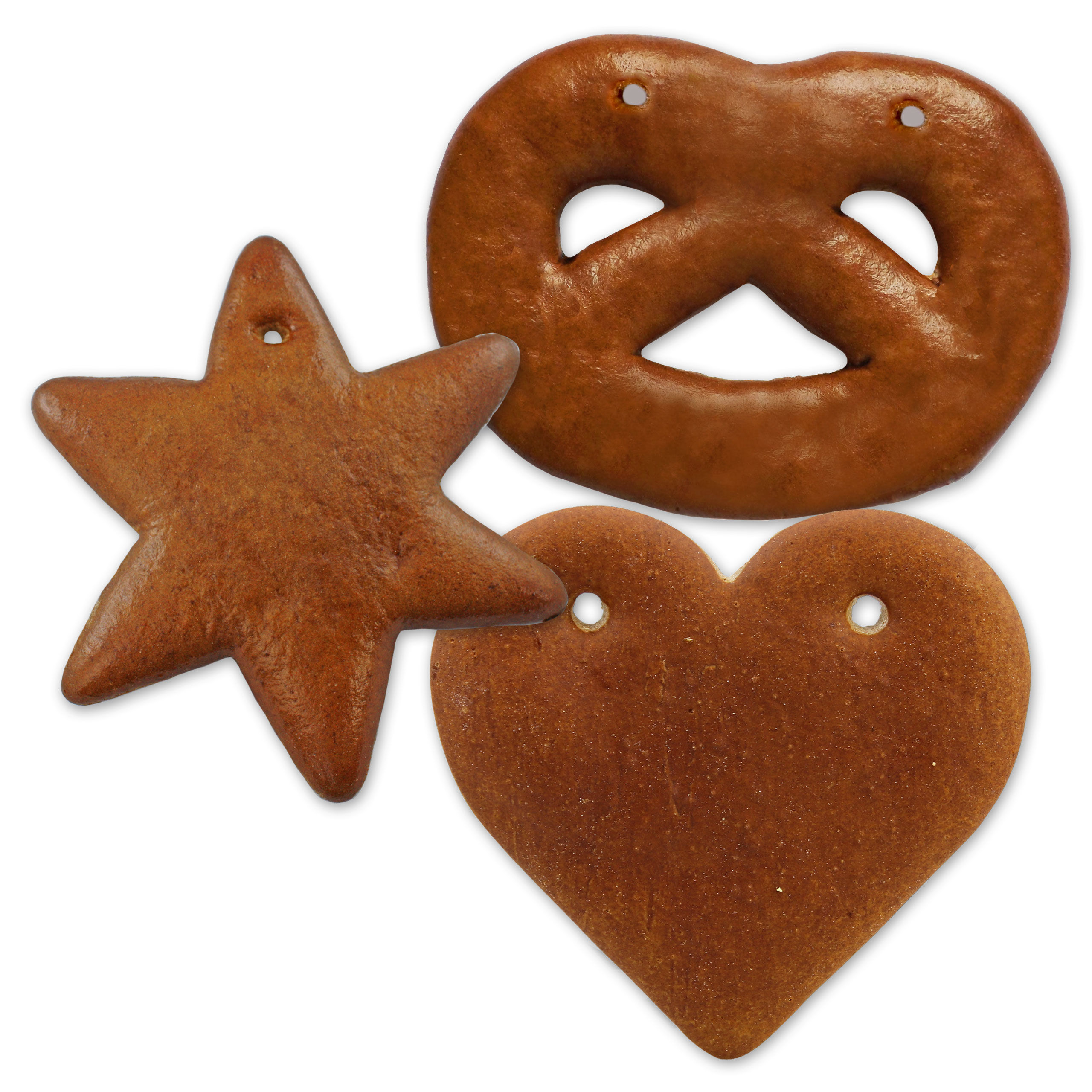 Lebkuchen Rohling Set -  15 Stück - Stern Brezel Herz - 12cm