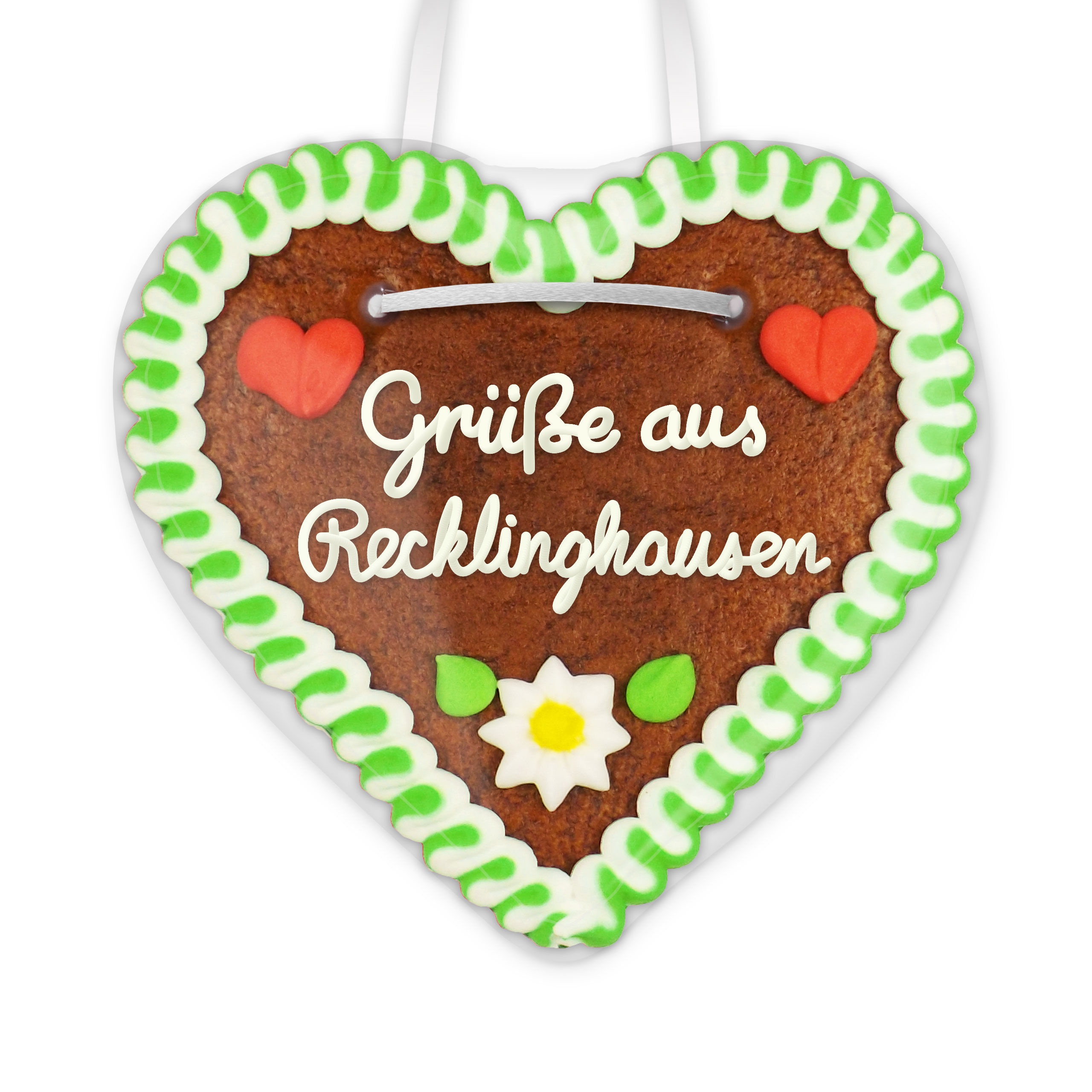Lebkuchenherz, 12cm - Grüße aus Recklinghausen