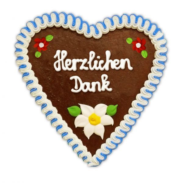 Lebkuchenherz 21cm - Herzlichen Dank