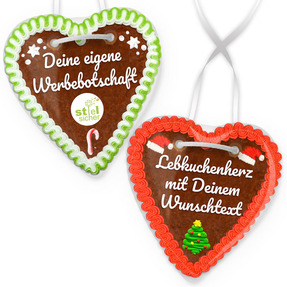 Lebkuchenherz 18cm - Christmas Edition mit Logo & Text gestalten