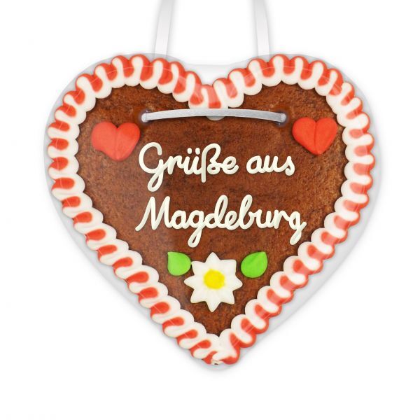 Lebkuchenherz, 12cm - Grüße aus Magdeburg