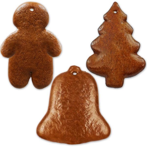 Lebkuchen Rohling Set - 15 Stück - Glocke Tanne Mann - ca.12cm