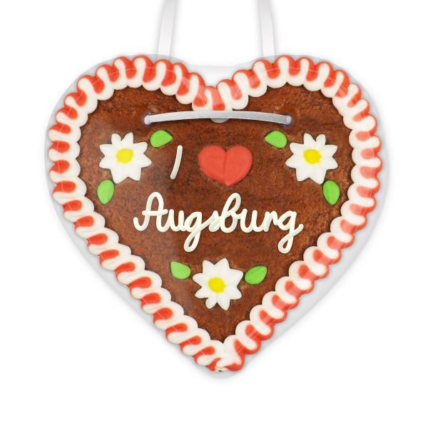 Lebkuchenherz, 12cm - I love Augsburg