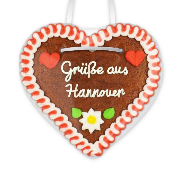 Lebkuchenherz, 12cm - Grüße aus Hannover