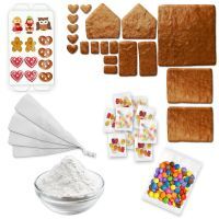 Vorschau: Lebkuchenhaus Bausatz Komplett-Set – Größe L – ca. 17x16x16cm