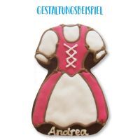 Vorschau: Lebkuchen Rohling Dirndl - ohne Alles - 11cm