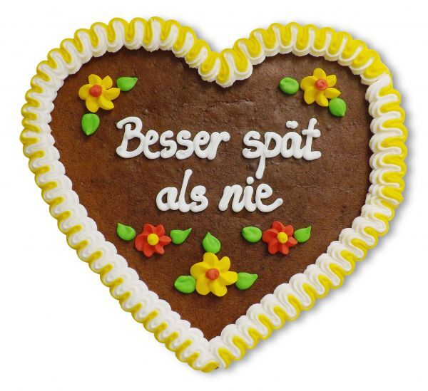 Lebkuchenherz, 23cm - Besser spät als nie